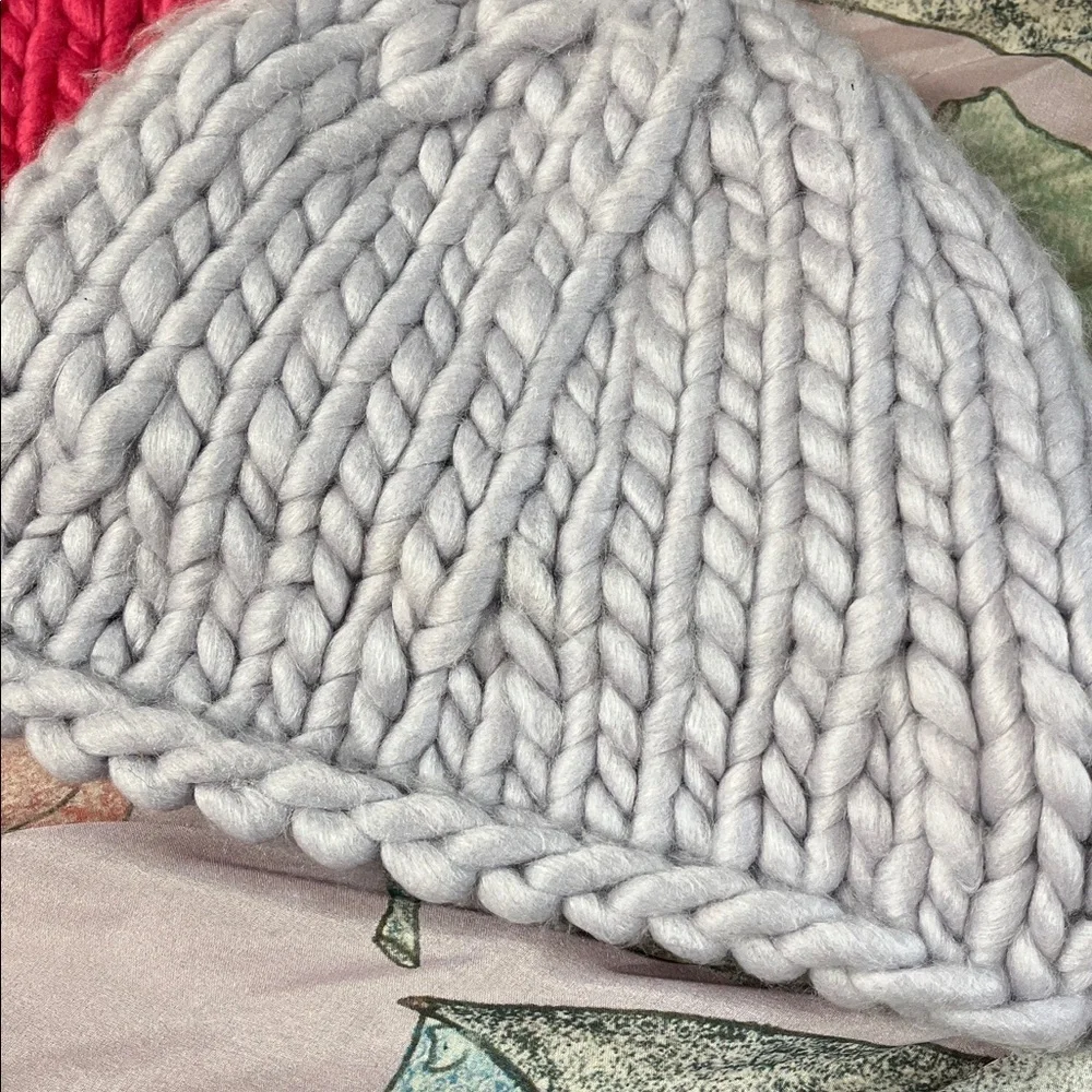 Free People Chunky Knit Beanie lilac Light Purple Wyeth New
